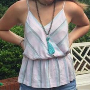Free People “Psychedelic Summer Faux -Wrap Top”